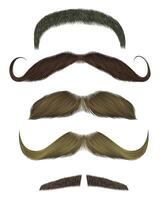 set vector mustache different colors.