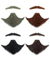 conjunto vector barba y Bigote diferente colores.