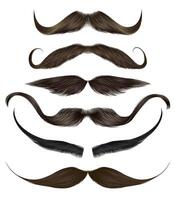 set vector mustache different colors.