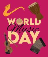 mundo música día vector ilustración. mundo música día diseño