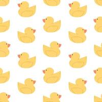 Rubber duck seamless pattern. Flat vector illustration