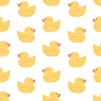 Rubber duck seamless pattern. Flat vector illustration