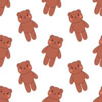 Seamless pattern with teddy bears. Vector background for fabric, textile or wrapping paper