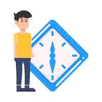 Illustration of people with clock vector