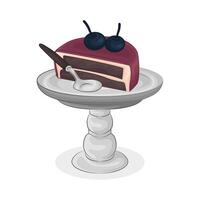 Illustration of half cake vector