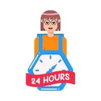 Illustration of people with clock vector