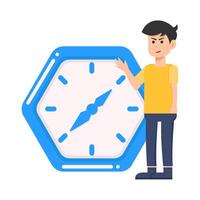 ilustración de personas con reloj vector