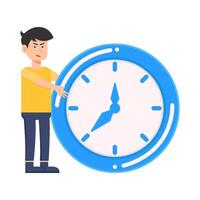 ilustración de personas con reloj vector