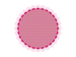 pink round frame with decorative pattern over white background vector