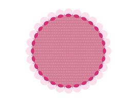 pink round frame with decorative pattern over white background vector