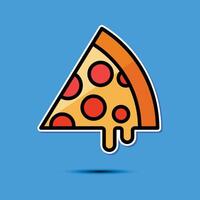 un rebanada de Pizza pegatina vector ilustración