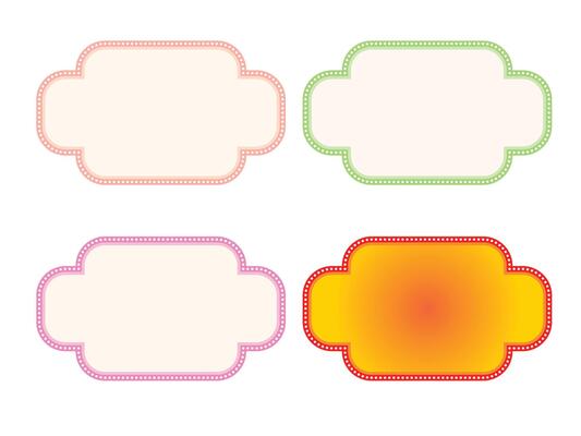 Set of vintage frames on a white background