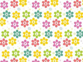 Abstract retro spring lettering background pattern vector