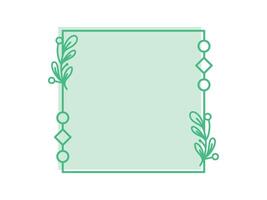 Abstract green with leaf frame shape flat design vector