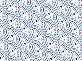 Seamless abstract hand-drawn boho rainbow background pattern vector