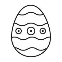 Easter Eggs in black and white outline, ester eggs icon, Easter day element. Vector illustration of egg.