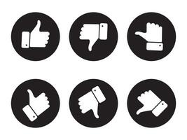 Rating thumb icon set, thumb up, down and to the side sign button, Design Elements for UI vector