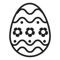 Easter Eggs in black and white outline, ester eggs icon, Easter day element. Vector illustration of egg.