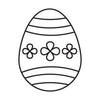 Easter Eggs in black and white outline, ester eggs icon, Easter day element. Vector illustration of egg.