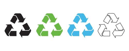 conjunto de reciclaje iconos reciclar logo símbolo. reutilizar iconos, vector ilustración