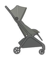 vector of baby stroller isolated on white background. Vector illustration of a sketch style.