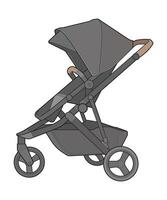 vector of baby stroller isolated on white background. Vector illustration of a sketch style.