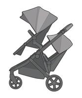 vector of baby stroller isolated on white background. Vector illustration of a sketch style.