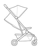 vector of baby stroller isolated on white background. Vector illustration of a sketch style.