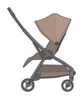 vector of baby stroller isolated on white background. Vector illustration of a sketch style.