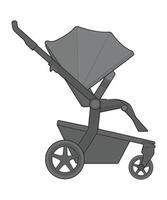 vector of baby stroller isolated on white background. Vector illustration of a sketch style.