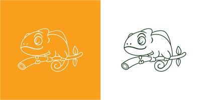 LINE ART CHAMELEON VECTOR GRAPHIC DESIGN