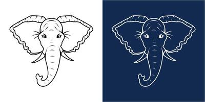 LINE ART ELEPHANT VECTOR DESIGN TEMPLATE