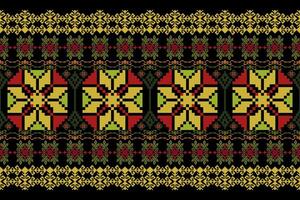 Seamless pixel art pattern. Aztec geometric vector background. Can be used in textile design, web design for making of clothes, accessories, decorative paper, backpack, wrapping, envelope, tile, etc.