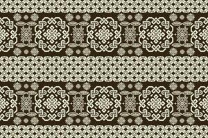 Seamless pixel art pattern. Aztec geometric vector background. Can be used in textile design, web design for making of clothes, accessories, decorative paper, backpack, wrapping, envelope, tile, etc.