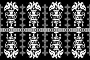 Seamless pixel art pattern. Aztec geometric vector background. Can be used in textile design, web design for making of clothes, accessories, decorative paper, backpack, wrapping, envelope, tile, etc.