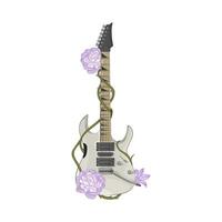 Illustration of electric guitar with wings vector