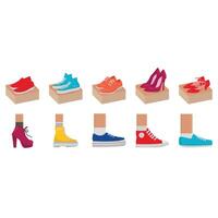 Illustration of shoes pack vector