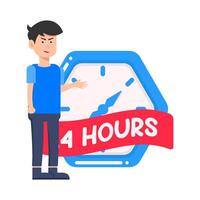 Illustration of people with clock vector