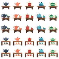 Illustration of teapot pack vector