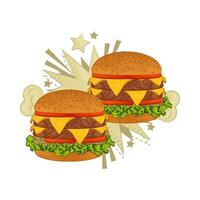 ilustración de hamburguesa vector