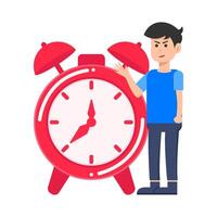 ilustración de personas con reloj vector