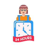 ilustración de personas con reloj vector