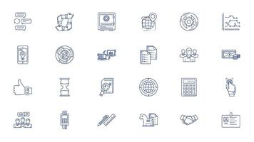 Modern business icons set. Digital Marketing Line Icon Set. Customer, Community, Video Marketing, Strategy, Keywords, Pay Per Click vector