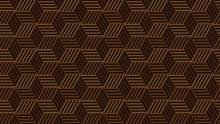Abstract Geometric Vector Pattern. Luxury geometric background with brown color. Seamless chocolate brown hexagons with stripes pattern vector