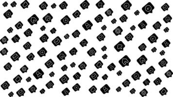 Seamless pattern with Icons of social networks and symbols of notifications. vector