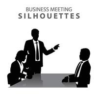 Silhouette of business executives in a meeting, people meeting silhouette vector