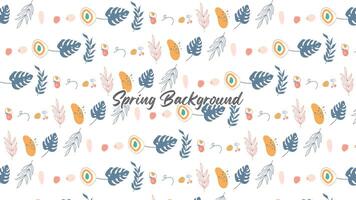Spring abstract background with leaf. Seamless floral pattern vector