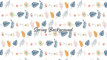 Spring abstract background with leaf. Seamless floral pattern vector