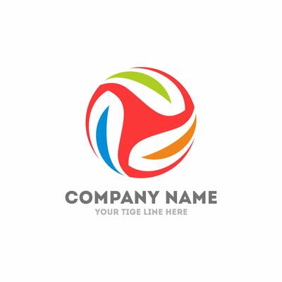 Ball logo icon with circle colorfull