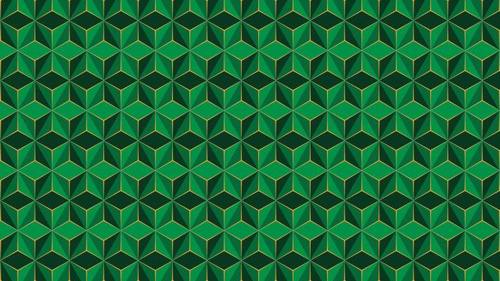 Volumetric polygonal green pattern. Vector luxury hexagonal abstract green background. 3D green abstract pattern background designs template
